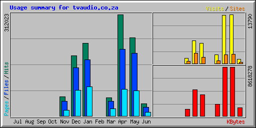 Usage summary for tvaudio.co.za